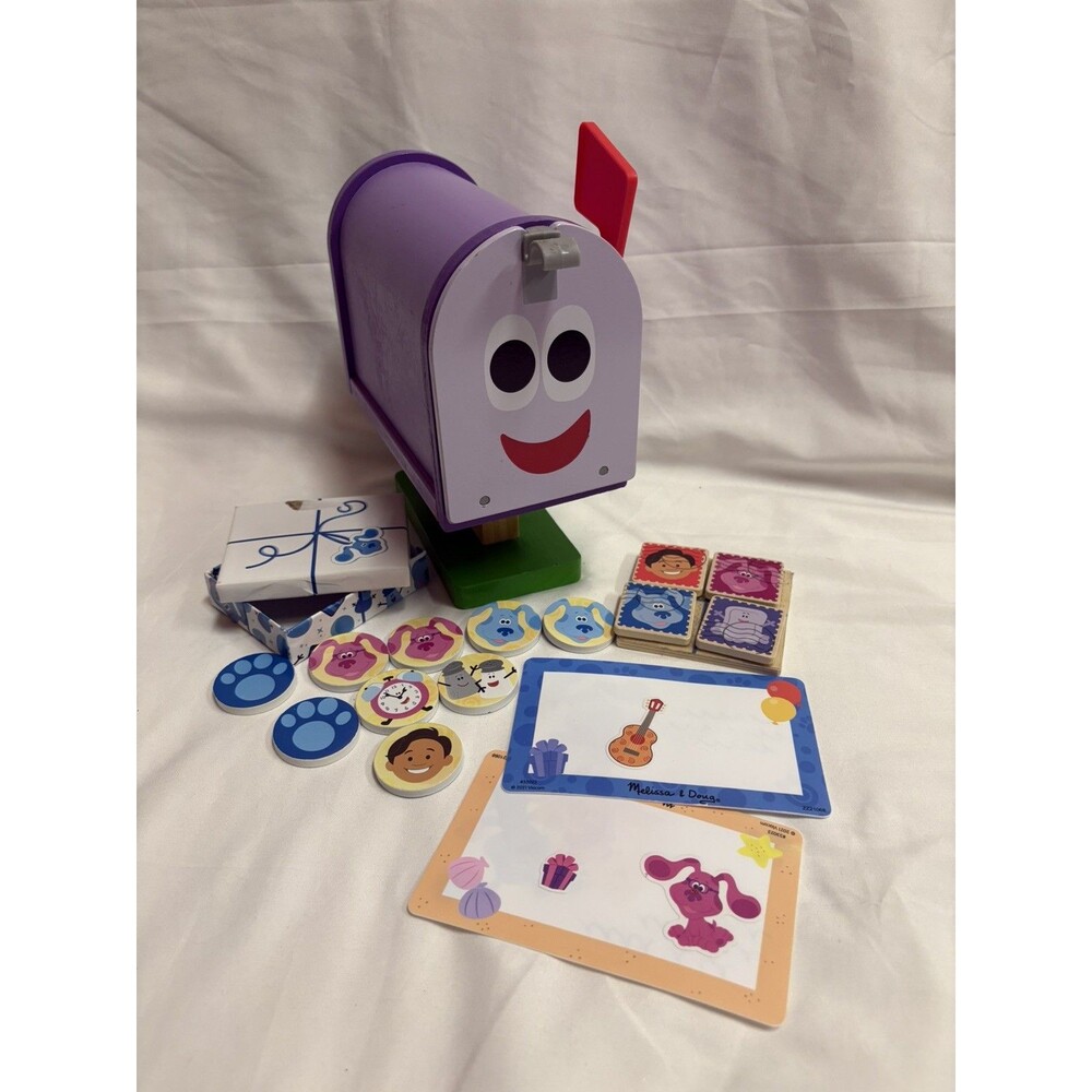Melissa & Doug Wooden Mailbox Playset Blues Clues Incomplete